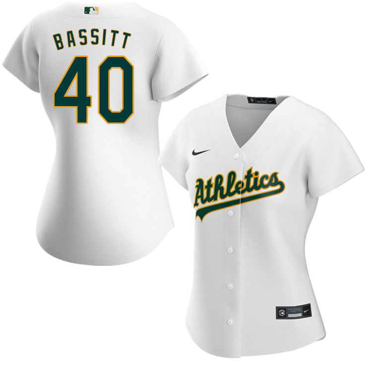 Nike Women #40 Chris Bassitt Oakland Athletics Baseball Jerseys Sale-White